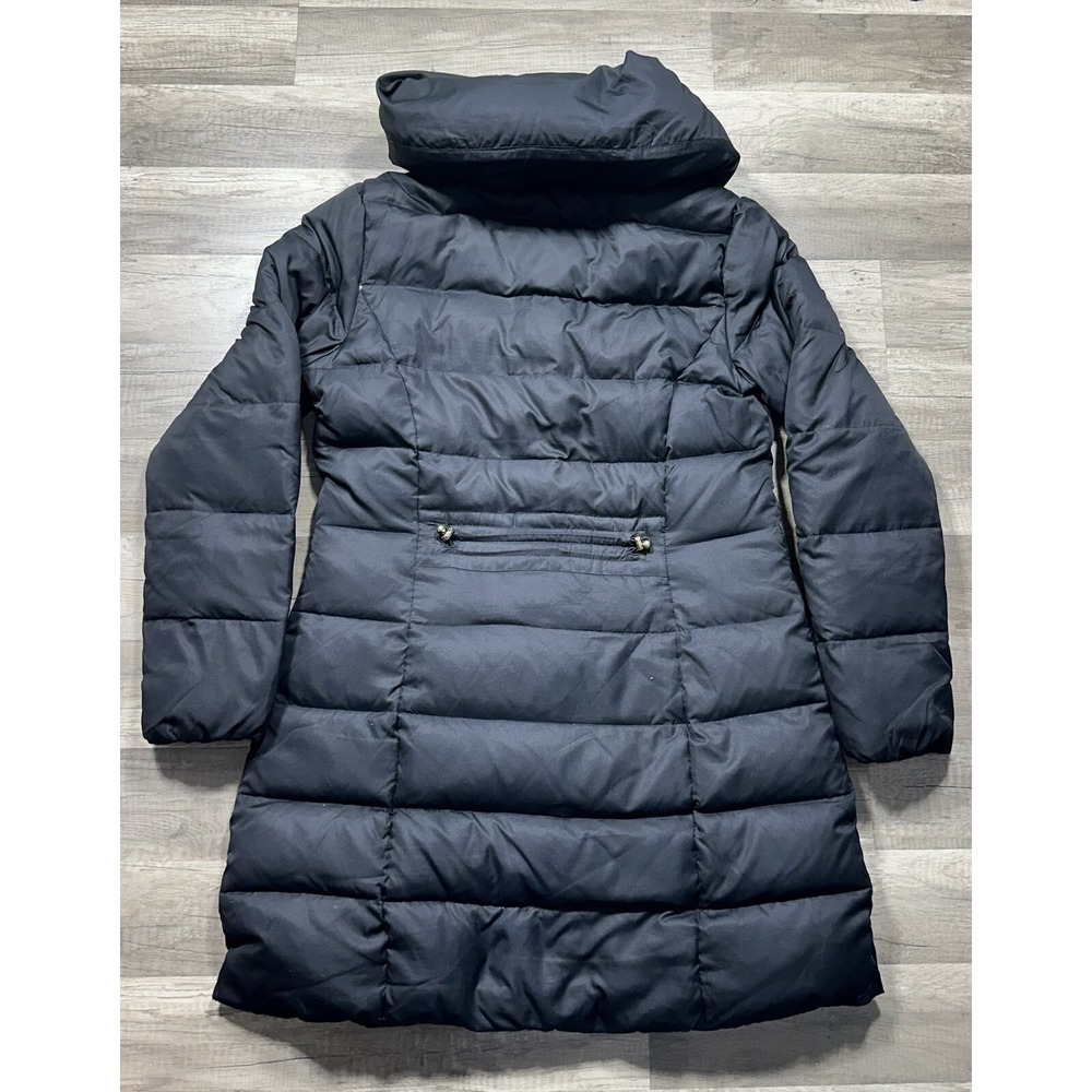 Cole Haan Signature Womens Black Down & Feather Puffer Coat Hooded Medium - Picture 2 of 16